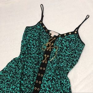 Michael Kors Maxi Dress with Gold Detailing